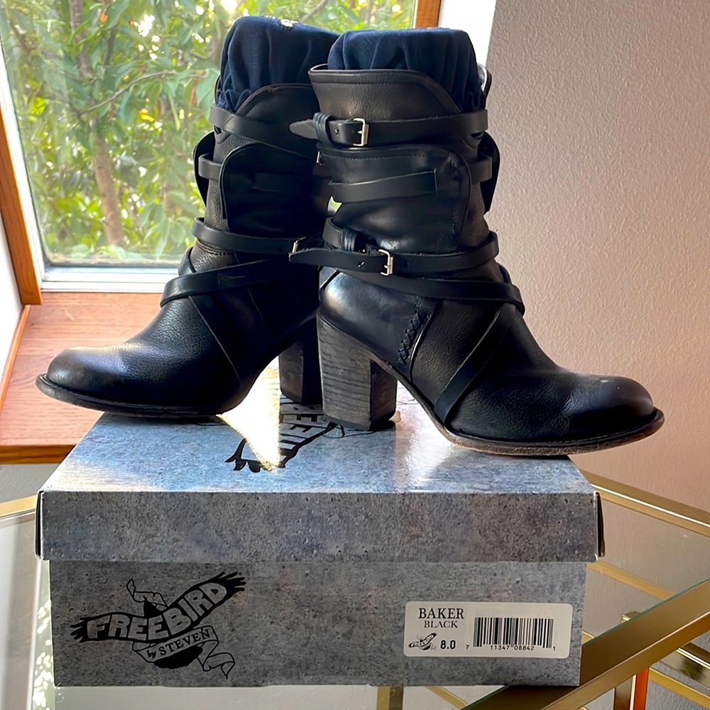 Freebird by Steven black moto boots